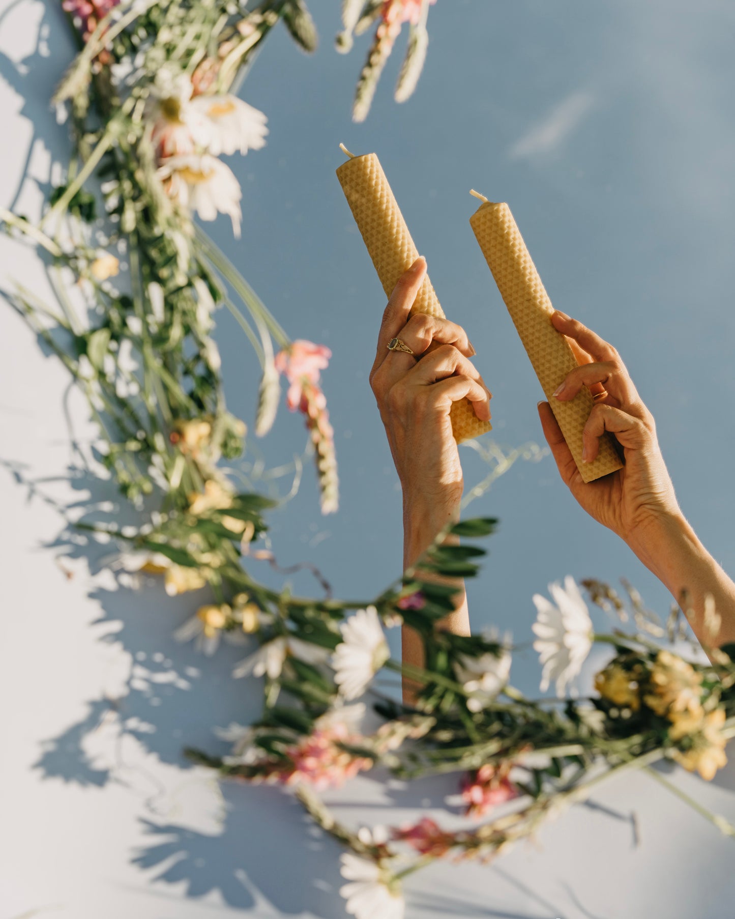 Ritual handmade beeswax candles