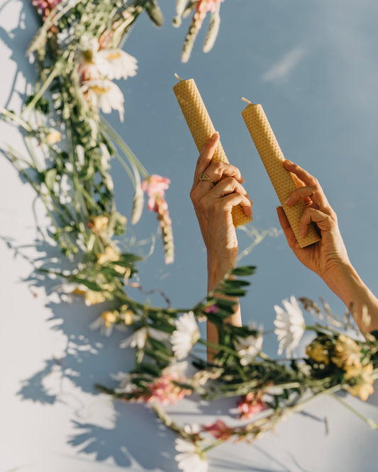 Ritual handmade beeswax candles
